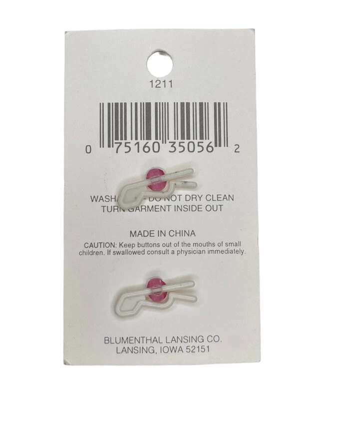 La Mode Hand Painted Peace Sign Flower Power Buttons 2- Piece New on Card - Image 2 of 2