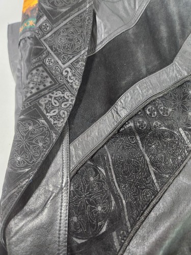 Vintage Y2K Outbrook Tooled Leather Design Trench Coat Women's Size Medium - Picture 10 of 13