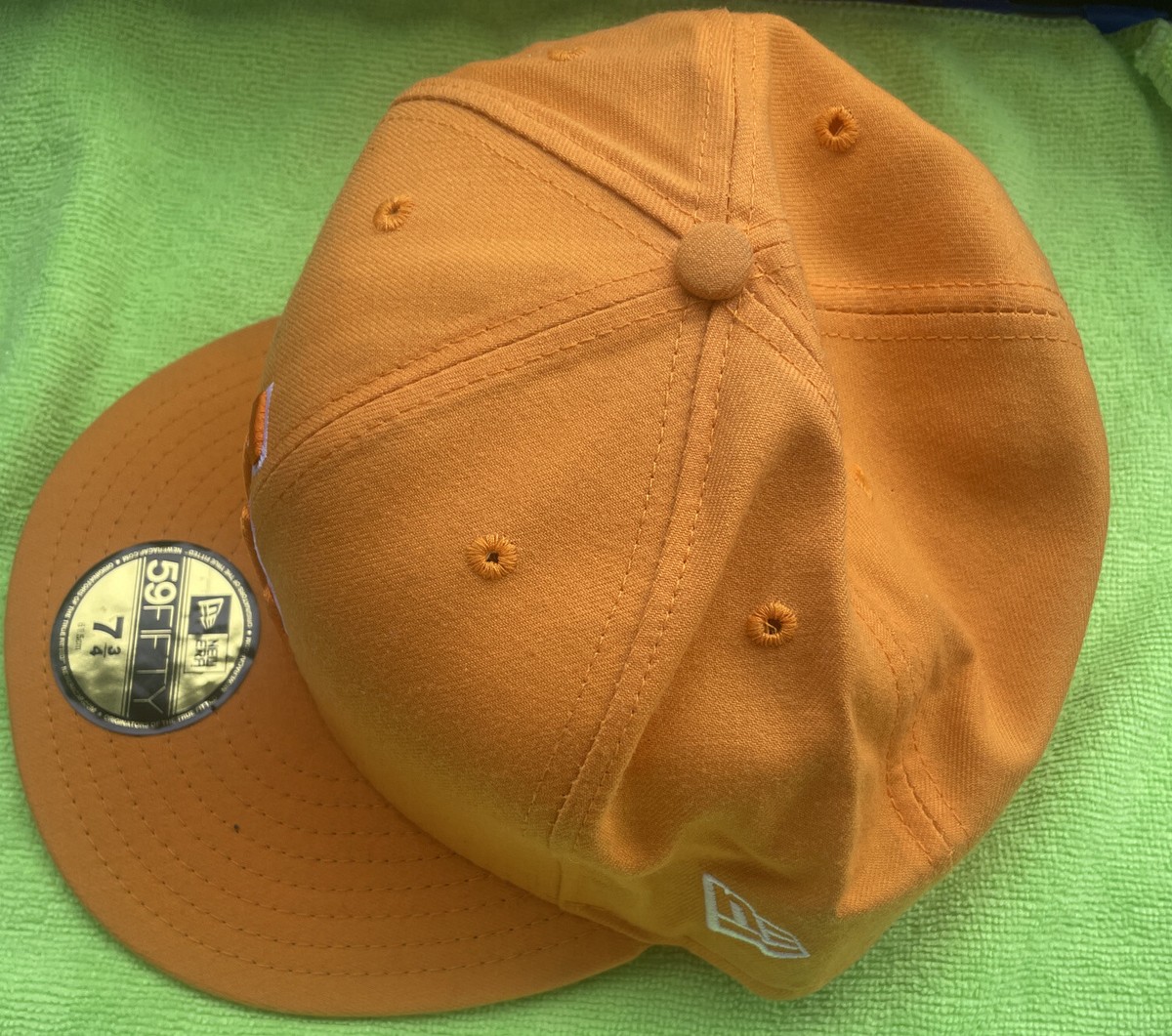 Vntg New Era 59Fifty LA Dodgers Hat Cap Fitted 7 3/4 Gold Yellow