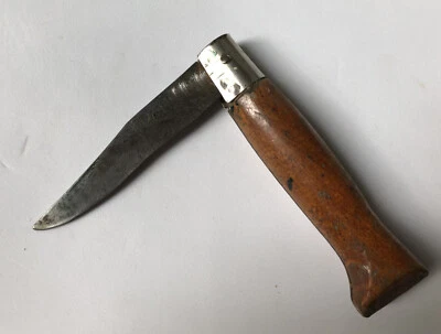 Couteau pliant de poche Pradel ancien, bois et inox 17 cm - Photo 1/4
