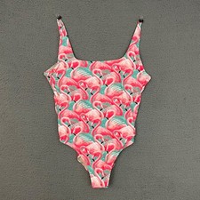 Old Navy Swimsuit Womens 2XL Pink Flamingo All Over Print Casual Beach Mom