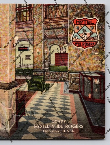 Vintage Postcard Hotel Will Rogers Lobby Claremore U S A - 第 4/14 張圖片