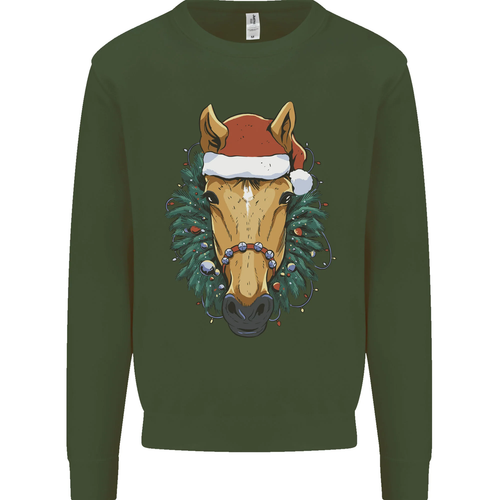 A Christmas Horse Equestrian Kids Sweatshirt Jumper - Picture 58 of 87