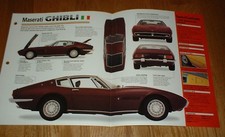 1968 Maserati Ghibli Original Imp Brochure Specs Info 66 68 70 73 1966-1973