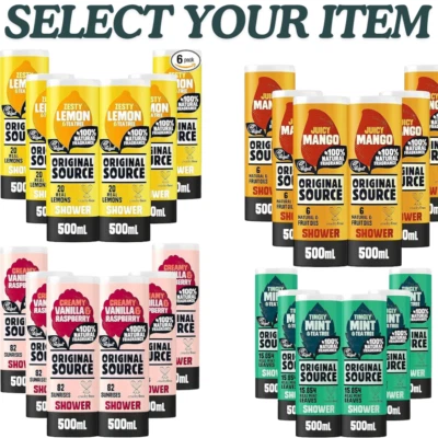 Original Source Shower Gel, Natural Fragrance, Vegan Best Shower Gel Multipack