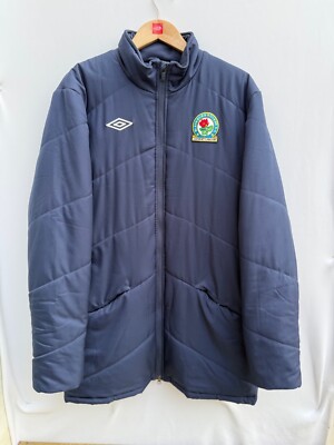 Blackburn Rovers BRFC Umbro Padded Winter Coat Navy Blue Football Jacket Large