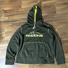 And1 Andone Pullover Hoodie Sweatshirt Mens Size Large Green Basketball Logo