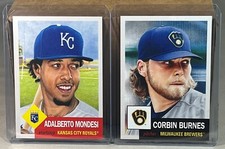 2020 TOPPS LIVING SET WEEK 39 #349 ADALBERTO MONDESI ROYALS #350 CORBIN BURNES 
