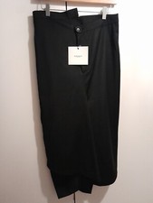 BNWT SIMPLE BLACK SZE 12 ASYMMETRIC BLACK WIDE LEG  WRAPOVER SIDE SPLIT CULLOTES