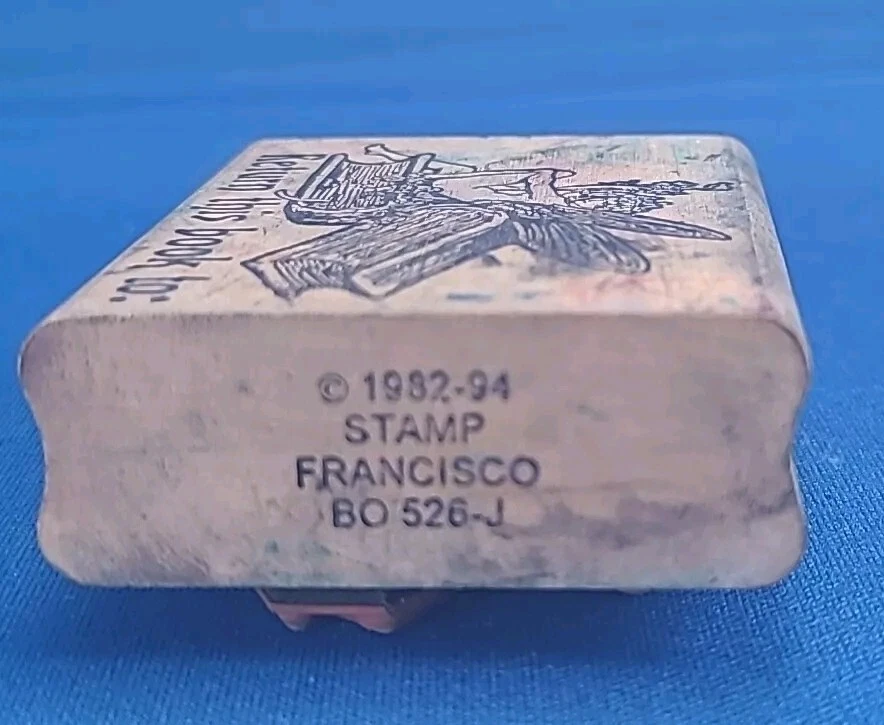 Sello RARO Francisco Vintage "Devolver este libro a" sello de goma BO 526-J Foto 3 de 4