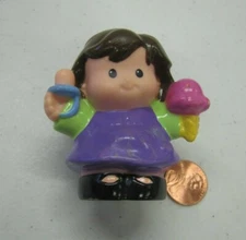 Fisher Price Little People Mom Mother Girl Lady W Baby Pacifier & Ice Cream Cone