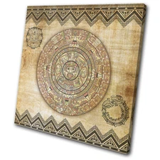 Religion Mayan Calendar Ancient SINGLE CANVAS WALL ART Picture Print VA