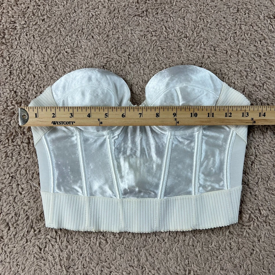 Sujetador push up vintage blanco sin tirantes SEARS para mujer 34A almohadillas extraíbles Foto 3 de 4
