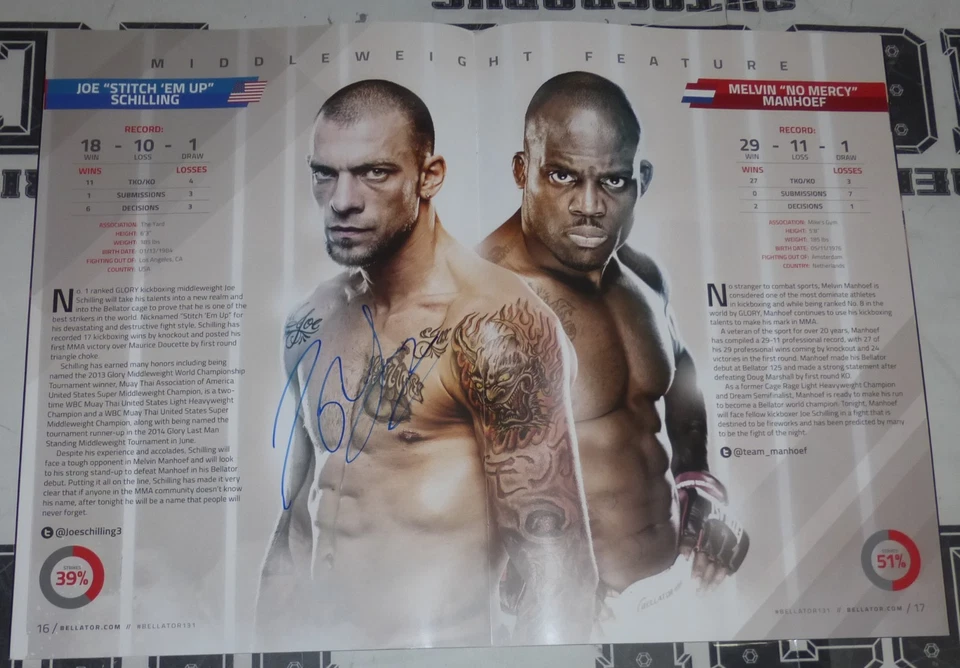 Tito Ortiz Stephan Bonnar Joe Schilling +12 Signed Bellator MMA 131 Program UFC - Image 2 of 4