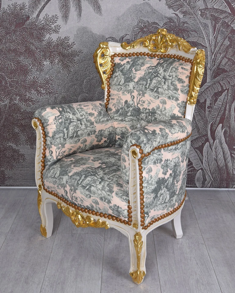 Antik Sessel Kinder Sessel Armlehnstuhl Barock Stuhl Kinderzimmer Armlehnsessel - Bild 4 von 4