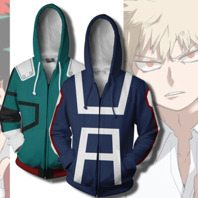 Boku No/My Hero Academia Midoriya Izuku Deku Cosplay Hoodie Sweater Jacket  Coat | eBay