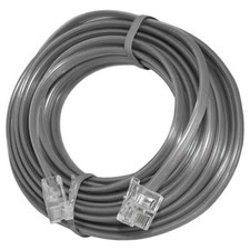 High Quality Telephone Line Cord Lifetime Warranty 4 Conductor 15 Ft - Grey