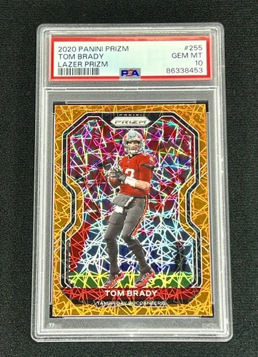 2020 Panini Prizm Orange Lazer Prizm #255 Tom Brady PSA 10 GEM MT