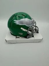 Fletcher Cox Signed Throwback Kelly Green Phi Eagles Speed Mini Helmet COA-HOLO