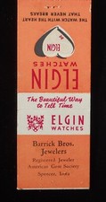 1950s Barrick Bros. Jewelers Elgin Watches American Gem Society Spencer IA Clay