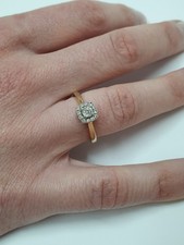 Engagement Ring The Forever Diamond 18ct Gold Cushion Halo 0.25ct Diamond Ring