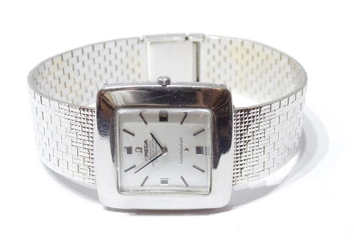 Omega Constellation Chronometer 153.001 18K white gold square Watch very rare