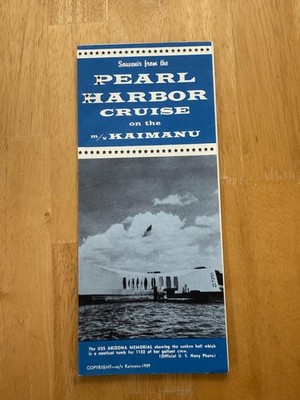 Vintage 1959 Pearl Harbor Cruise M/v Kaimanu Souvenir Brochure Honolulu Hawaii