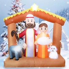6FT Christmas Inflatables Nativity Scene 2025 NEW LED Outdoor Decoration