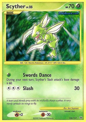 Scyther - 130/127 - Super Rare Holo NM, English Pokemon Platinum