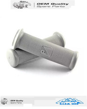 Pair Of Gray Hand Grips D.21Mm With Piaggio Vespa 125 - 150 Gl Logo