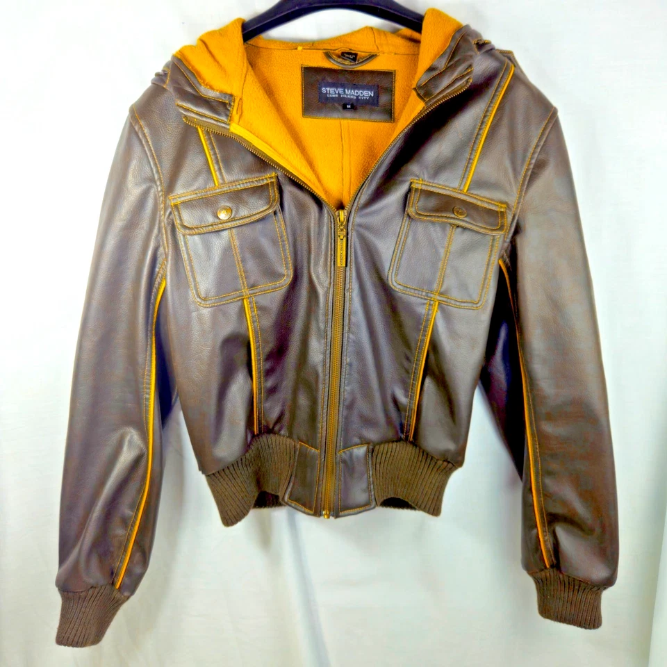 Steve Madden винтажный Y2K коричневый искусственной кожи куртка размер средний - Изображение 2 из 4