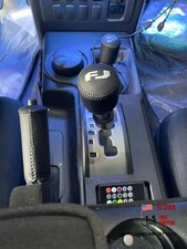 Leather Handbrake Cover and Gear Shift Knob Cover - Black Drive Mode Shift