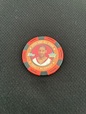 TRACY MCGRADY  TOPPS 2005-06 HOUSTON ROCKETS RED POKER CHIP  BASKETBALL !