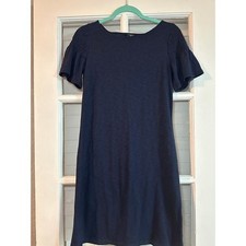 Talbots Navy Blue Dress Flutter Sleeve Stretch Casual Career PP Petite/Petite