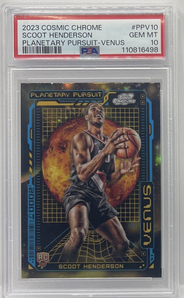 2023-24 Topps Cosmic Chrome Scoot Henderson Planetary Pursuit RC Venus PSA 10 SP