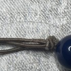 Dark Navy Blue Necklace/Resin Bead W/Lucite Faux Horn Toggle Clasp.  — photo 9