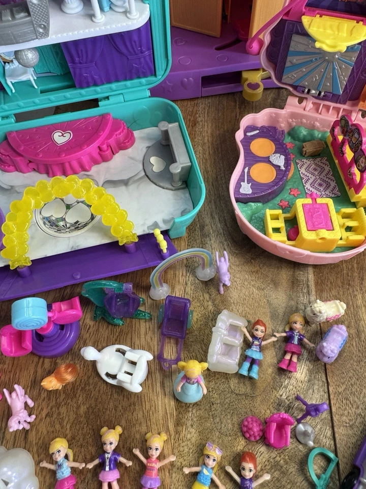 Huge Lot Polly Pocket Compacts, Tiny Room,unicorn,hedgehog,monkey,llama more! - Image 3 of 4