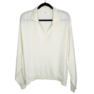 Arch4 Oxford Relaxed Polo Sweater XL Goat Cashmere Old Money Capsule Luxury L/S