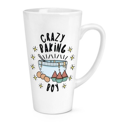 Crazy Baking Boy Stars 17 Unzen großer Latte Becher Tasse lustig Bäcker Koch Kuchen Kinder