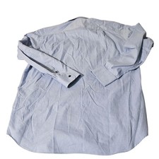 David Donahue Blue Trim Dot Pattern Dress Shirt Men's 17 34/35
