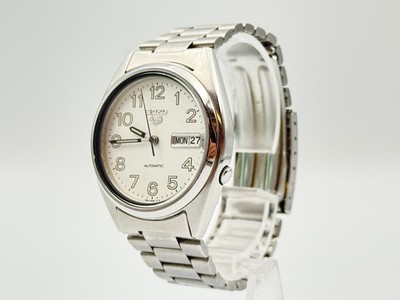Seiko 5 Automatic 7S26-3180 White Dial Day Date Men's Watch
