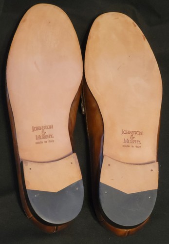 Johnston & Murphy Brown Leather Slip-On Dress Shoe Domani Italy Penny Loafer 9.5 - Picture 6 of 10