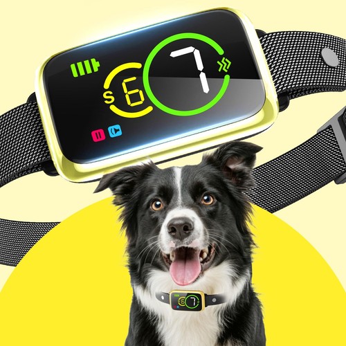 Hunde Bellhalsband Smart Anti Bellen Piepton Vibration 7 Stufen Gold TC-011 Stop Hunde - Bild 1 von 5
