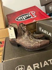 Ariat Dixon Low Heel  Boots Women?s Size 6.5 Rhino Tan Print Snip Toe
