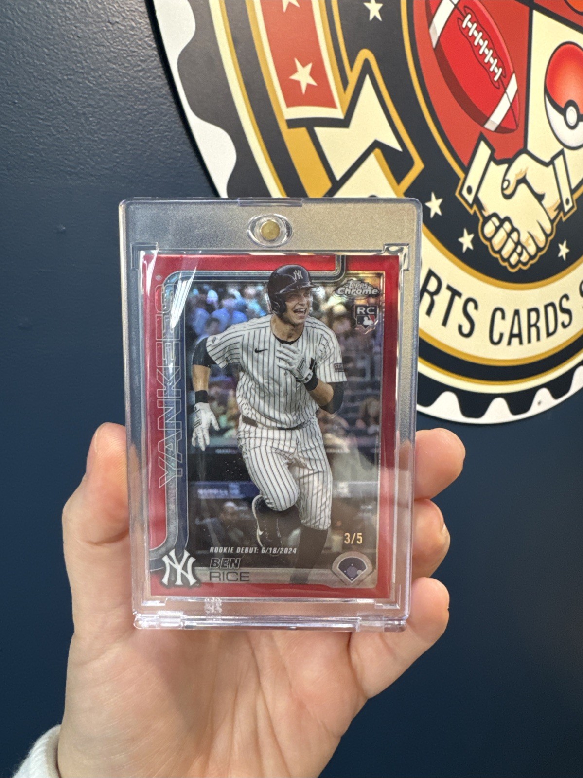 2025 Topps Chrome Update - Rookie Ben Rice #USC138 Red Refractor 3/5 (RC)