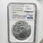 NGC 2017 American Silver Eagle $1 1 oz .999 MS70 Early Releases 4526724-089