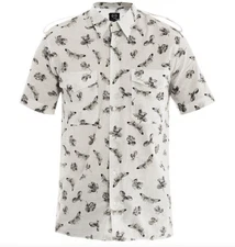 Alexander McQueen Rare 2012 Runway Moth Print Short Sleeved Cotton Shirt Size 50