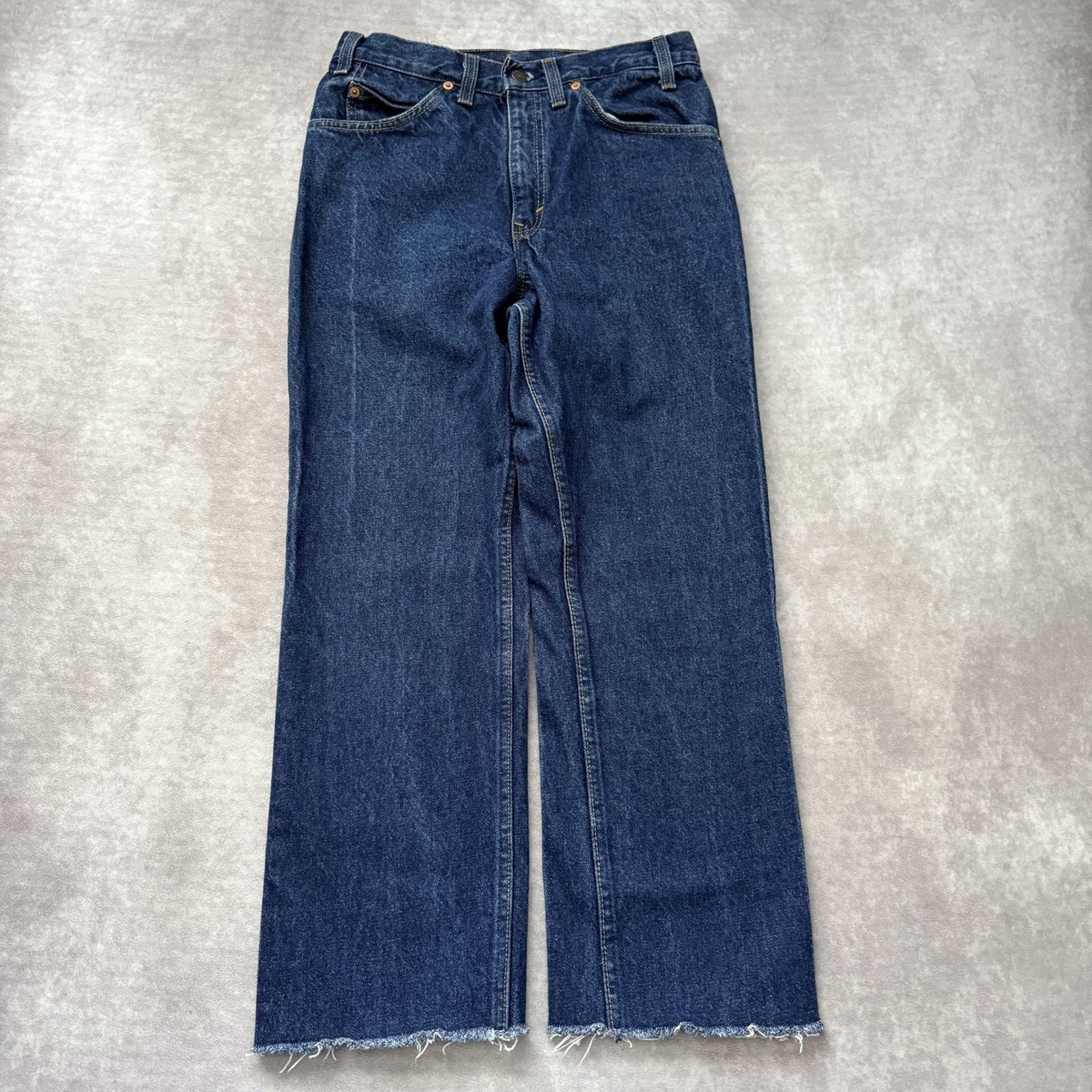 Vintage 80s Levis Orange Tab Jeans 28x28 Straight Dark Blue Wash