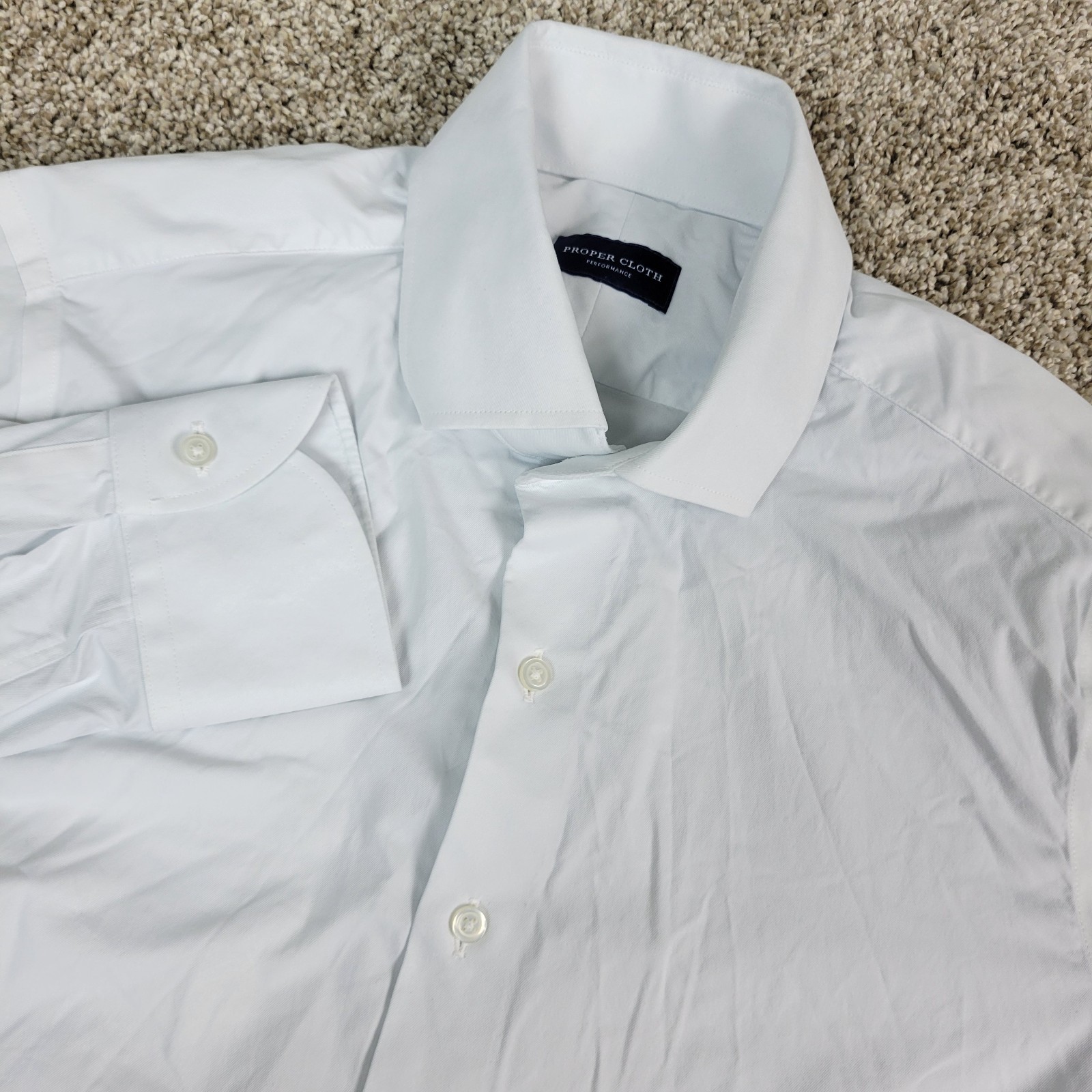 Proper Cloth Mens Large Solid White Performance S… - image 1