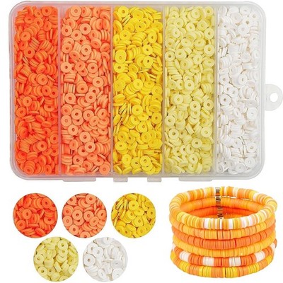 THRELE 3500Pcs Yellow Clay Beads for Bracelets Making 6mm Heishi 6mm,